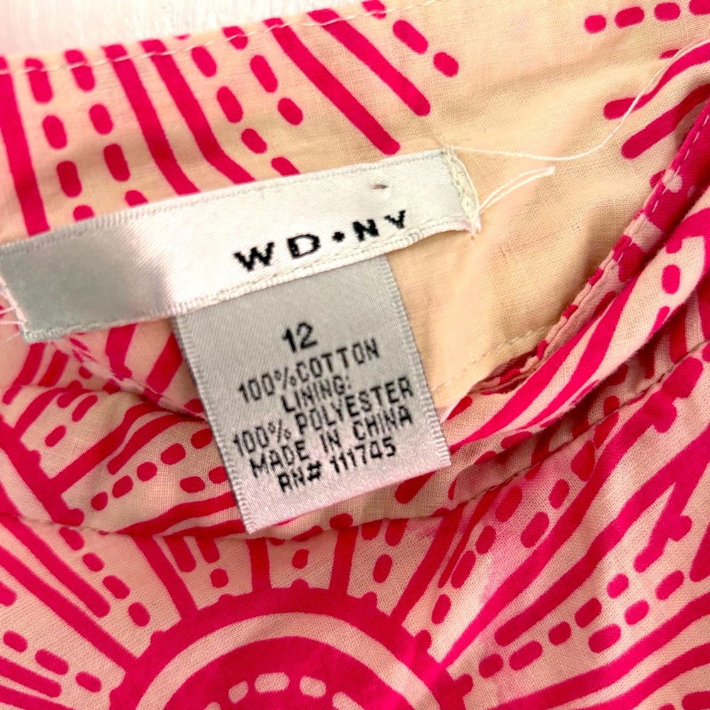 WD.NY Pink and White Floral Lined Cotton Gauze Circle Skirt NWOT - Picture 4 of 4